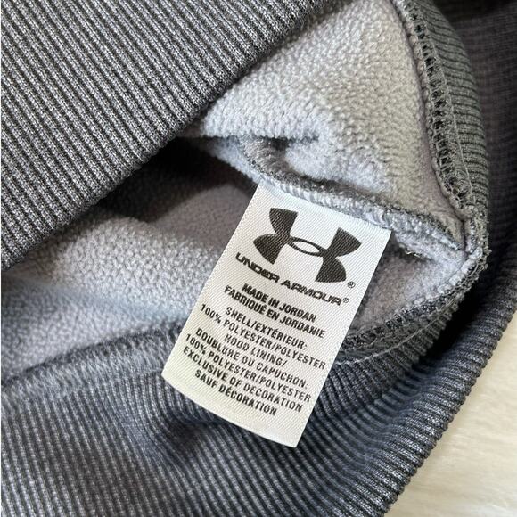 Under Armour UA Storm Gray Fleece Lining Zip Up Hooded Mens Jacket Size Medium - Picture 8 of 10